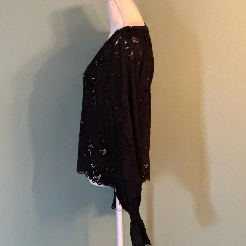 NWT: Free People Olivia Lace Top With Bell Sleeves - Picture 12 of 14